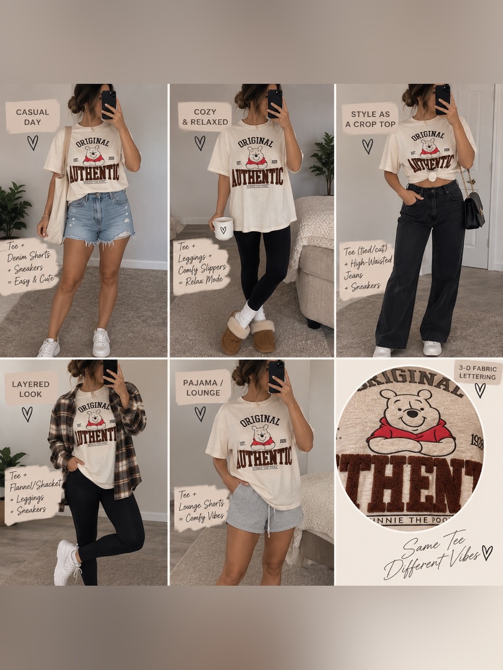 Winnie the Pooh “Original Authentic” 3-D Graphic T-Shirt